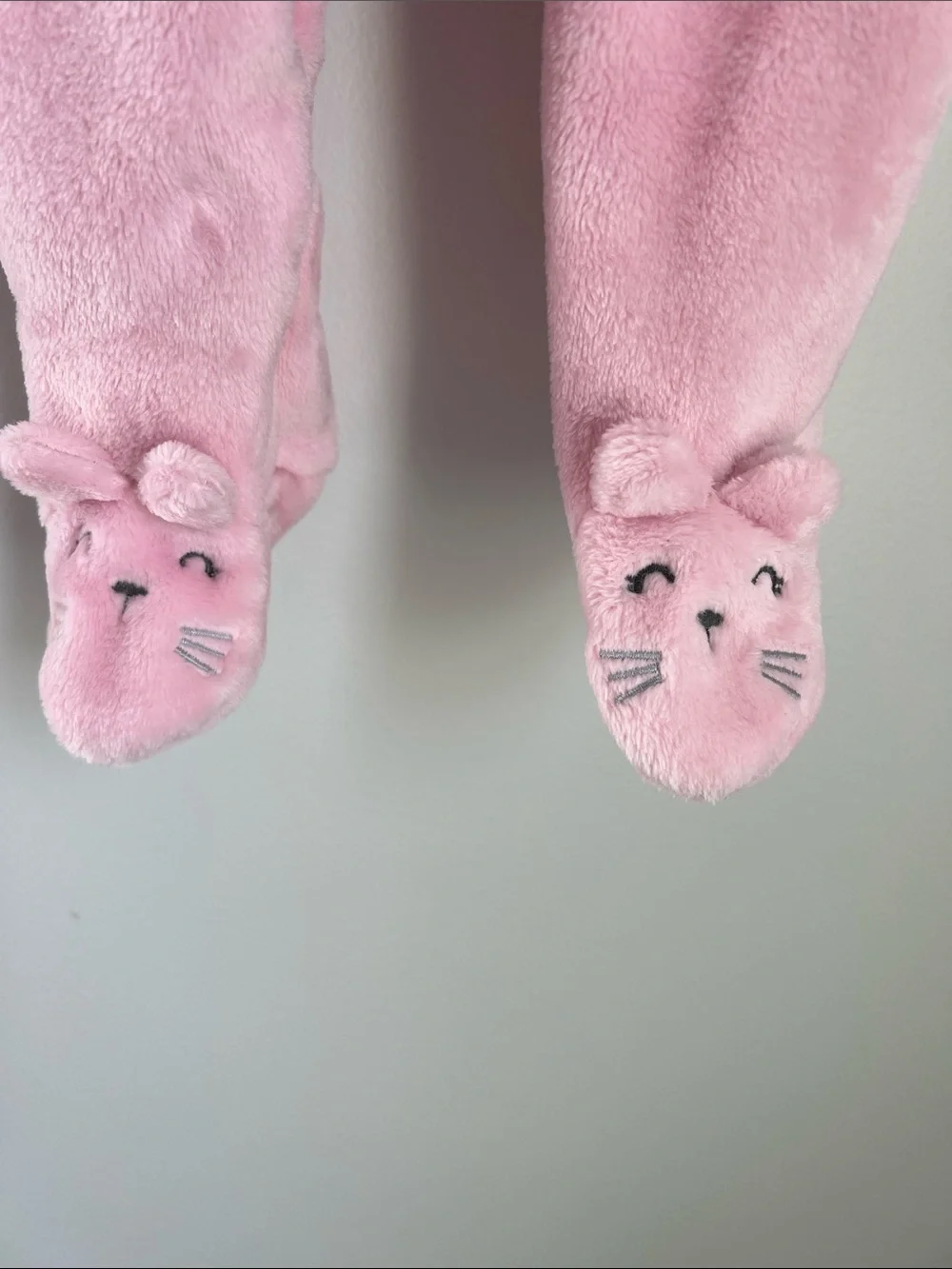 Duck Duck Goose | Soft Pink Hooded Fleece One-Piece for Babies #D00393 Sz 0-3M